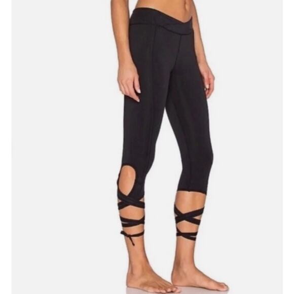 Free People Movement Womens S Fuschia Yoga Turn Out Wrap‎ Leggings Workout Capri - Picture 11 of 11